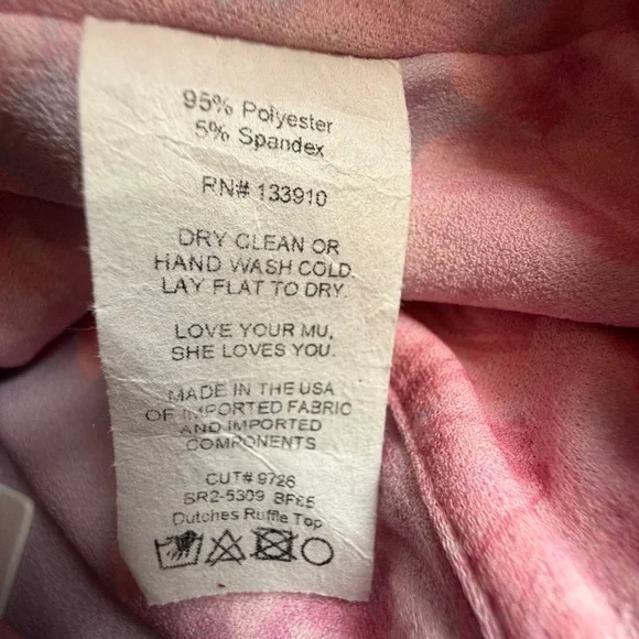 Show Me Your MuMu Women’s Flower Dutchess Ruffle Floral Top Crop Size Small NWT - Picture 5 of 9